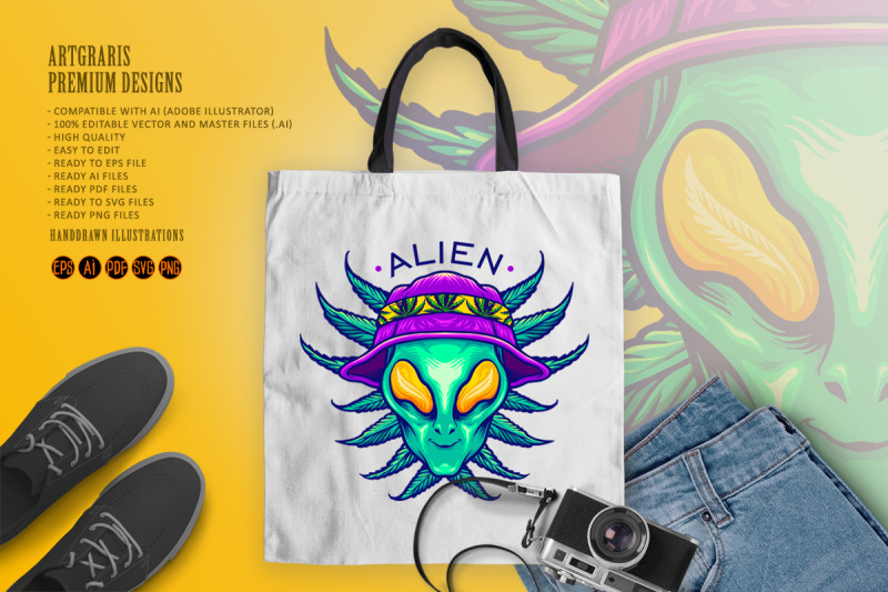 alien-summer-weed-cannabis-mascot