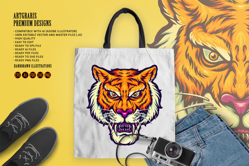 angry-tiger-head-mascot-illustrations