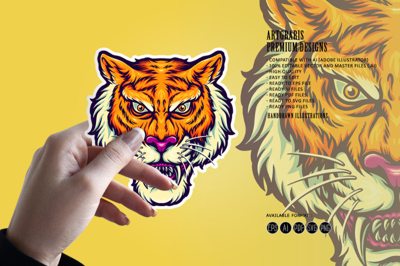 angry-tiger-head-mascot-illustrations