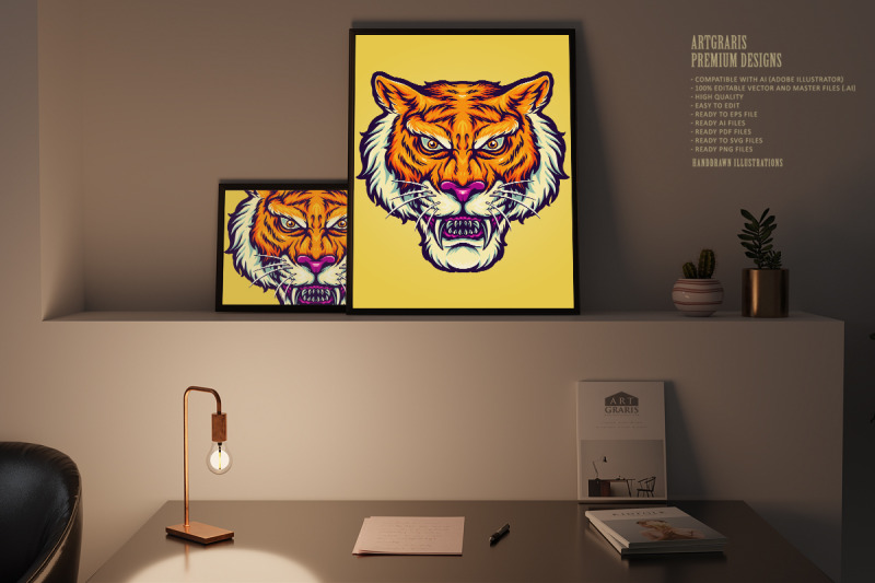 angry-tiger-head-mascot-illustrations