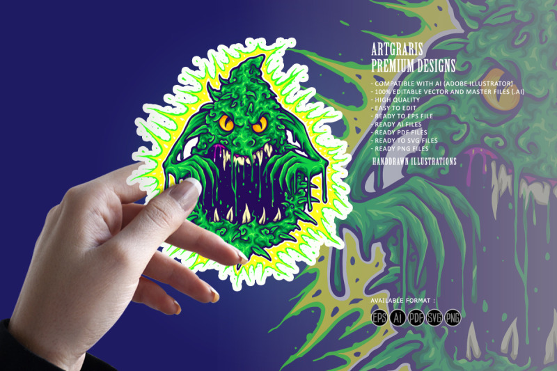 ghost-cannabis-weed-monster-illustrations