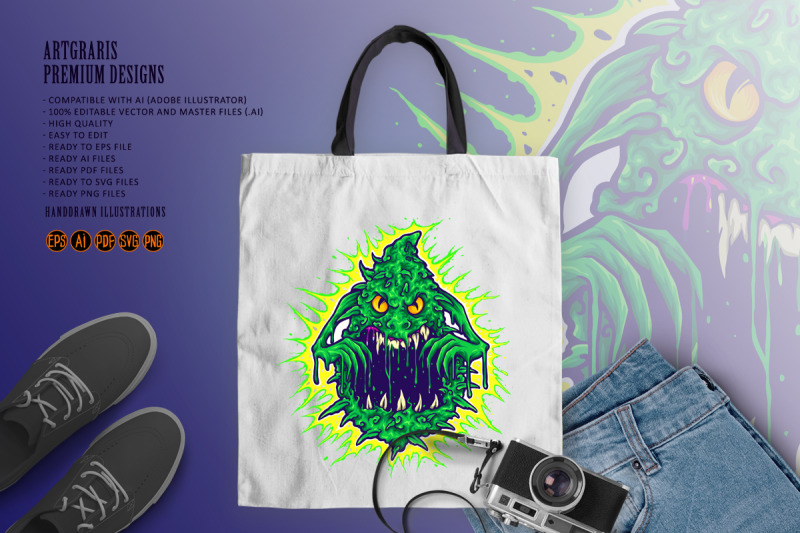 ghost-cannabis-weed-monster-illustrations