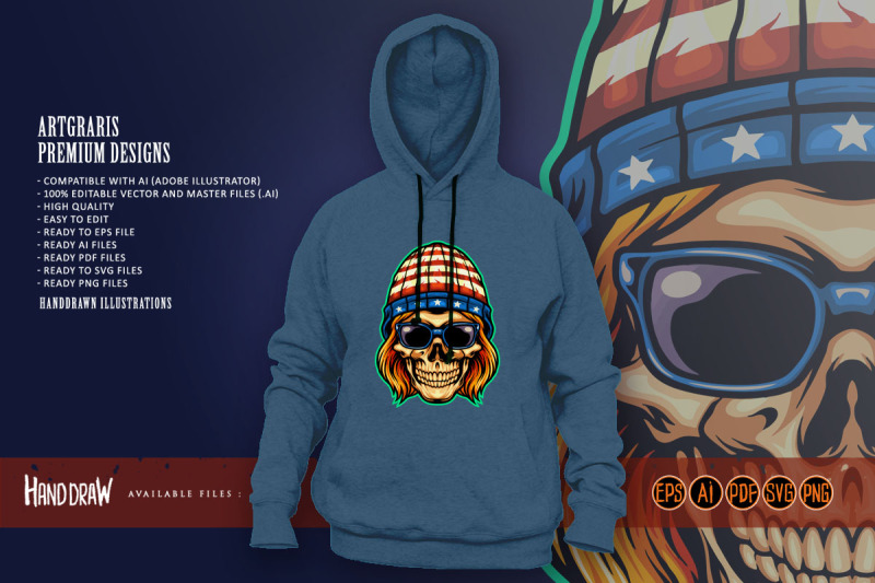 american-hat-skull-rockstar-mascot