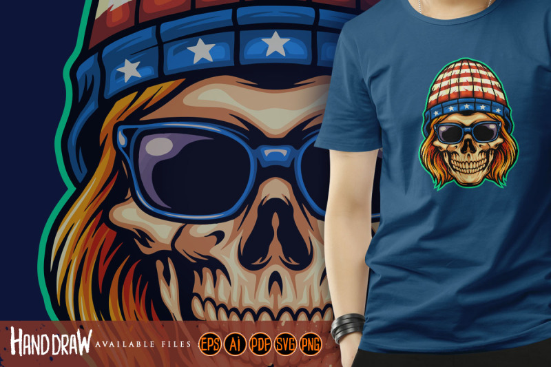 american-hat-skull-rockstar-mascot