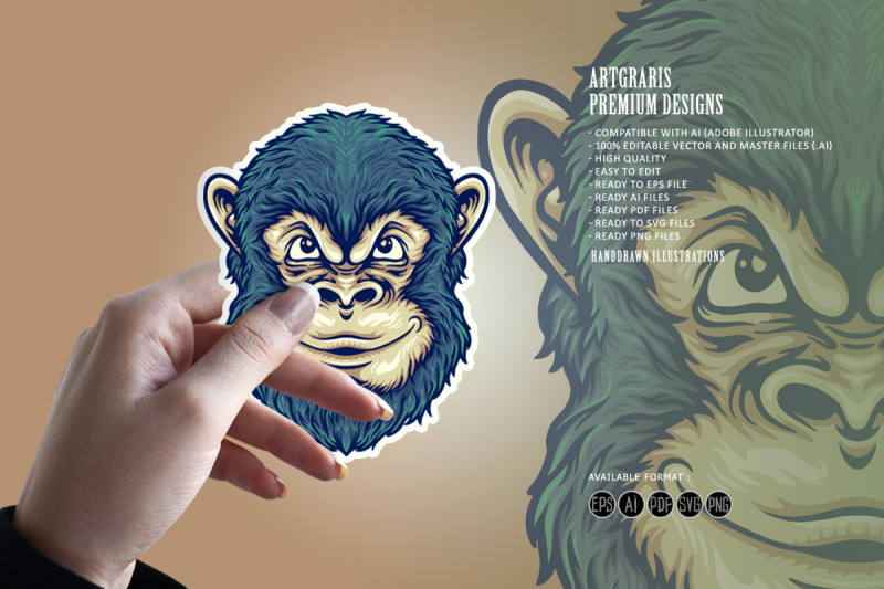 cool-head-monkey-thinking-clipart