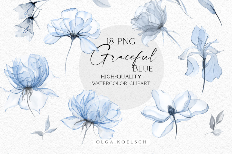 dusty-blue-floral-clipart-boho-navy-blue-floral-elements-png