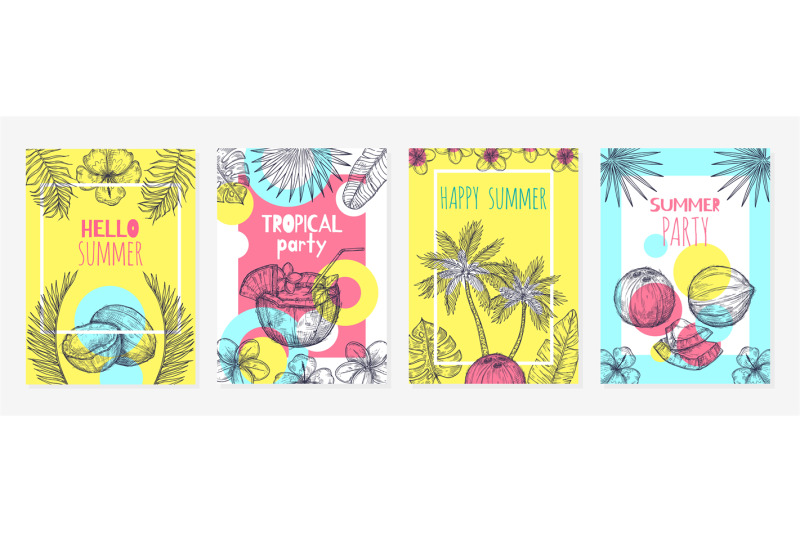 summer-coconut-cards-sketch-tropic-fruits-modern-food-background-des