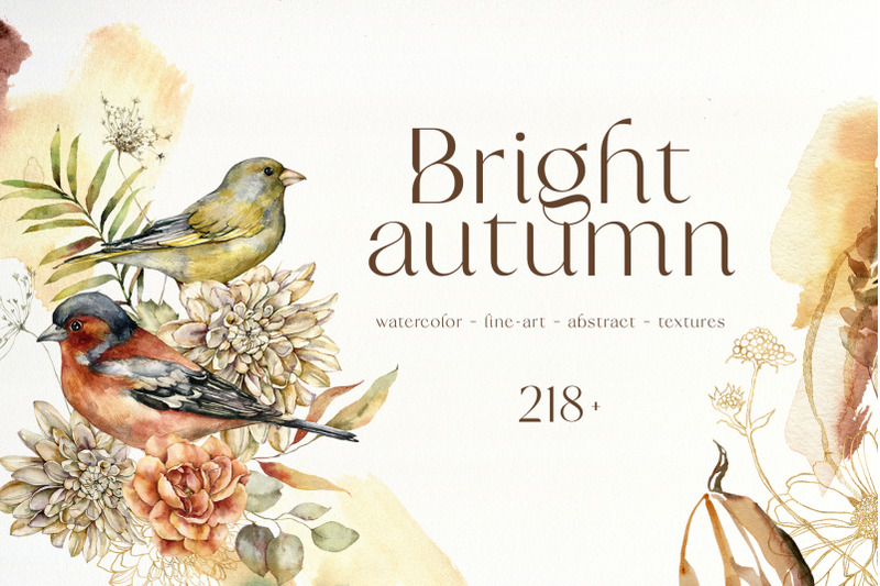 bright-autumn-watercolor-fall-flowers-birds-pumpkins-abstract-textures