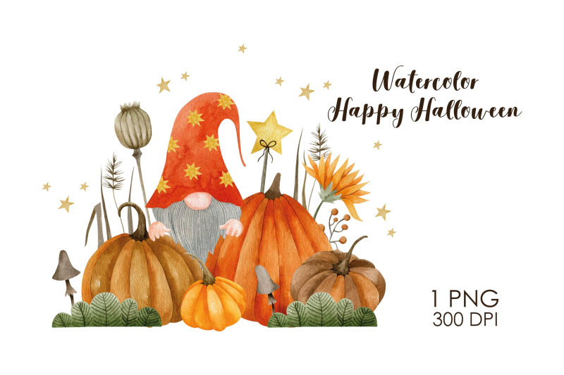 watercolor-happy-halloween-gnome