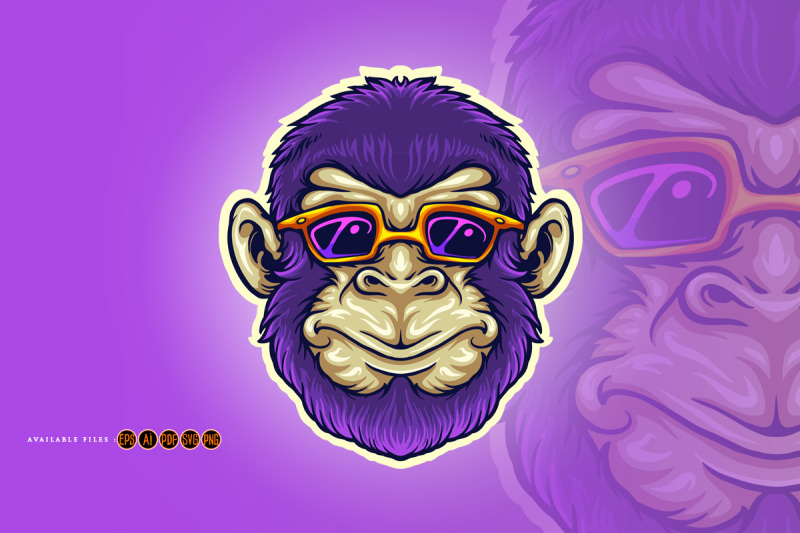 cool-monkey-head-sunglasses-mascot