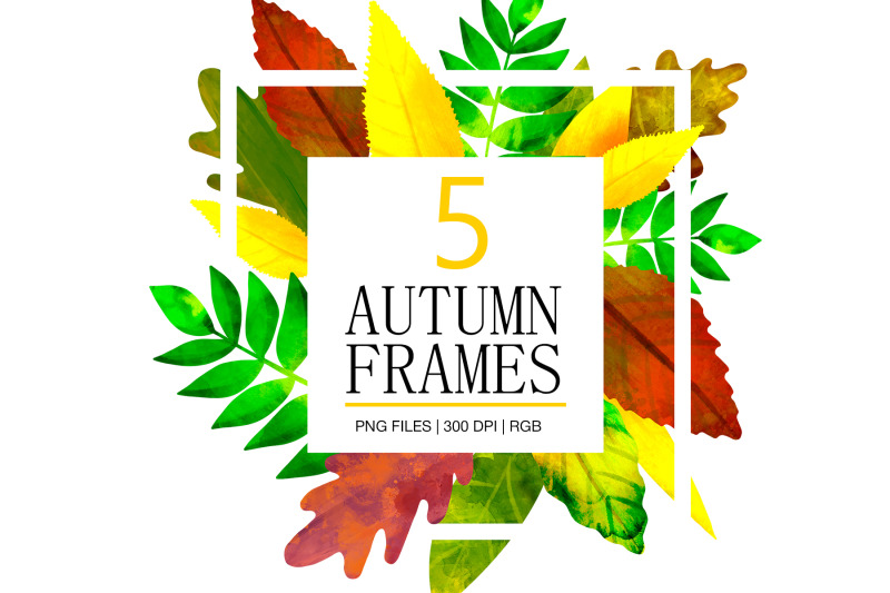 autumn-leaves-digital-watercolor-frames