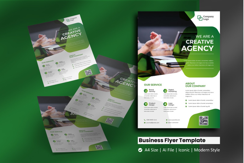 hexa-green-business-flyer-template