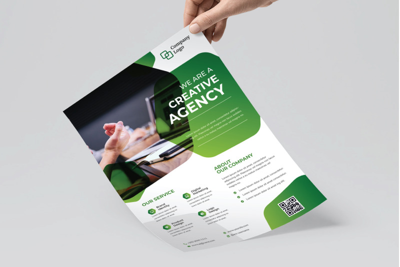 hexa-green-business-flyer-template