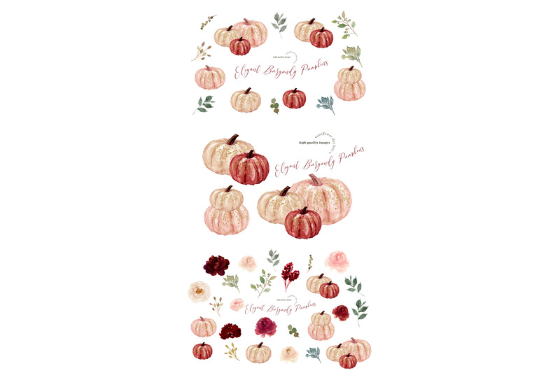 burgundy-pumpkin-watercolor-clipart-elegant-burgundy-clip-art