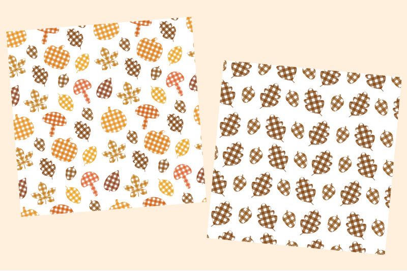 autumn-plaid-print-pattern-leaves-pattern-pumpkin-pattern