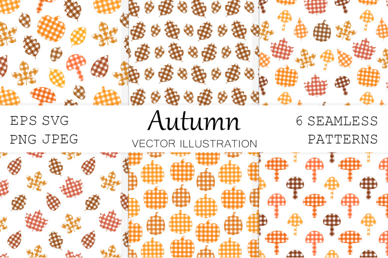 autumn-plaid-print-pattern-leaves-pattern-pumpkin-pattern