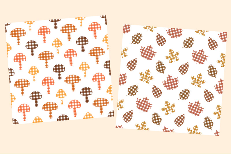 autumn-plaid-print-pattern-leaves-pattern-pumpkin-pattern