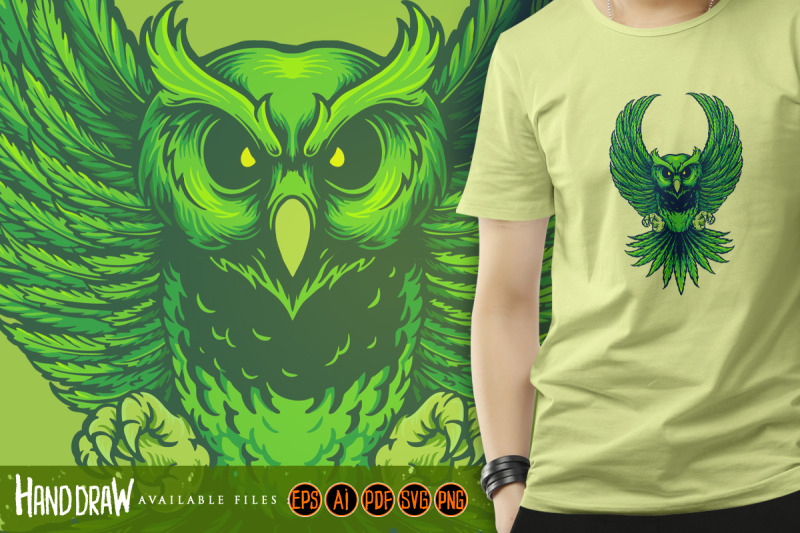 weed-owl-leaf-cannabis-illustrations