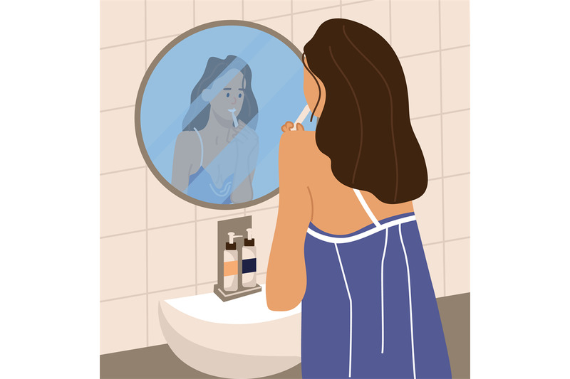 woman-brushing-her-teeth-female-standing-in-front-of-mirror-morning