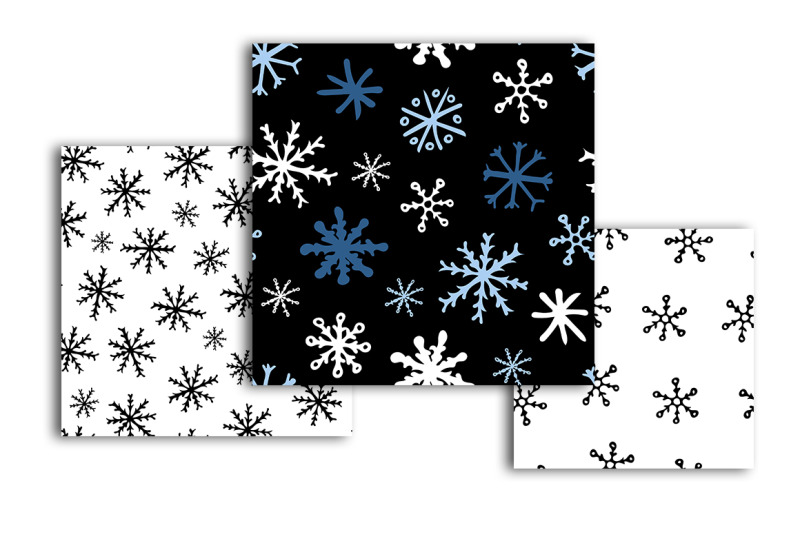 black-and-white-snowflake-digital-paper