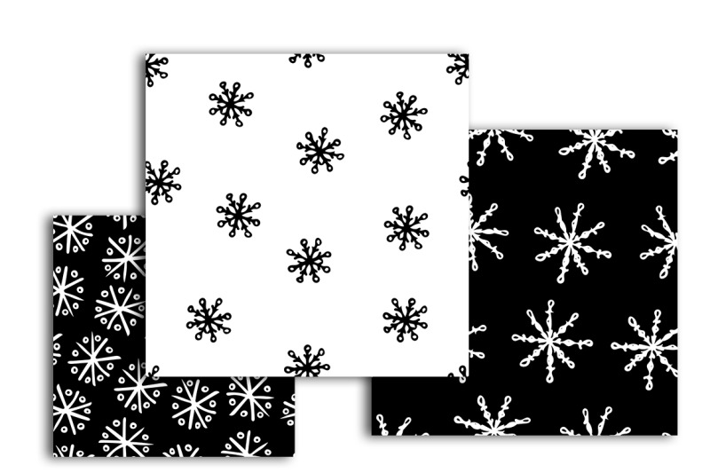 black-and-white-snowflake-digital-paper