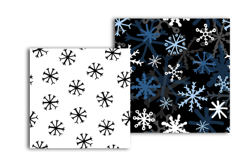 black-and-white-snowflake-digital-paper