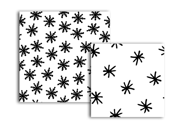 black-and-white-snowflake-digital-paper