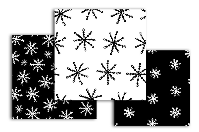 black-and-white-snowflake-digital-paper