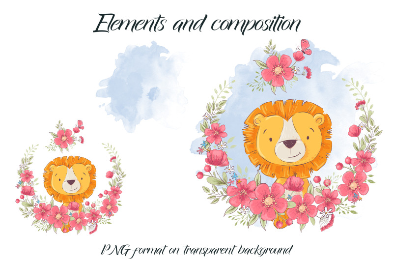 cute-lion-sublimation-design-for-printing