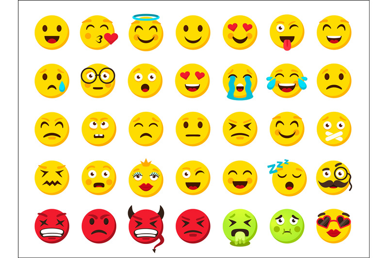 cartoon-emoji-yellow-and-red-evil-round-smiley-fun-and-sad-facial-em