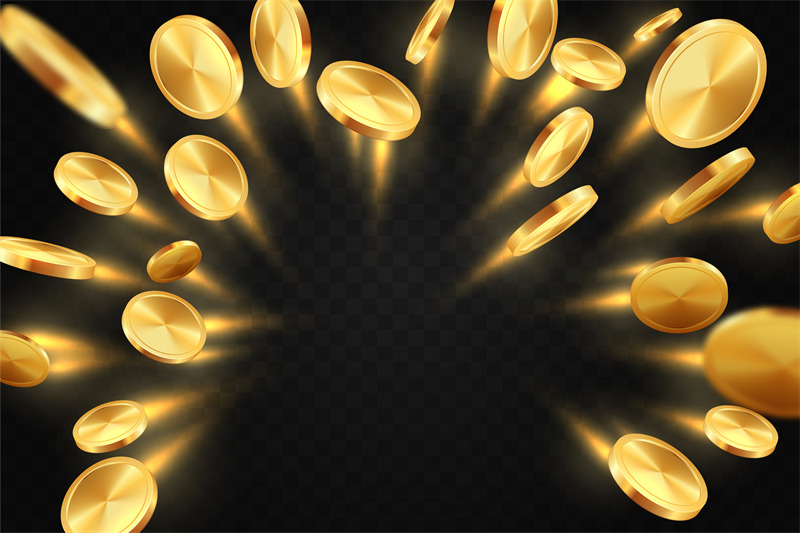 golden-flying-coins-approaching-cash-flow-on-black-background-3d-mon