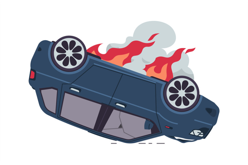 burning-car-automobile-crash-auto-accident-inverted-car-with-fire