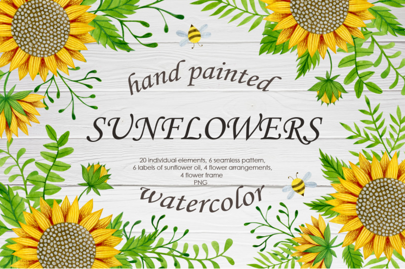 watercolor-sunflowers