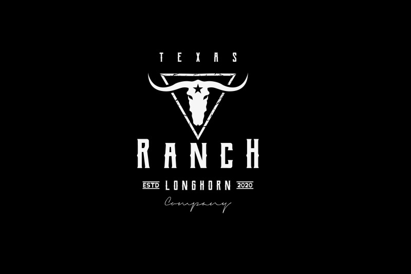 texas-longhorn-western-bull-cattle-vintage-retro-label-logo