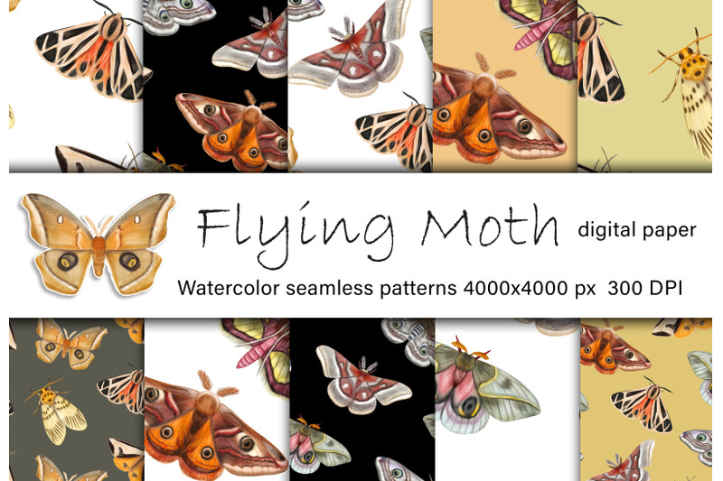 moth-watercolor-digital-paper-bright-butterflies-seamless-pattern