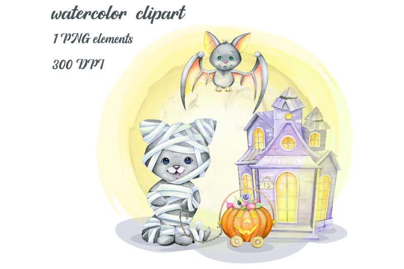 watercolor-halloween-clipart-cute-monsters-witch-vampire-ghost-sk