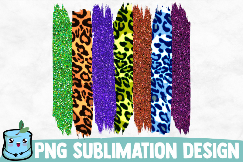 glitter-leopard-brush-strokes-sublimation-design