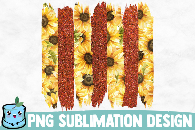 glitter-sunflower-brush-strokes-sublimation-design