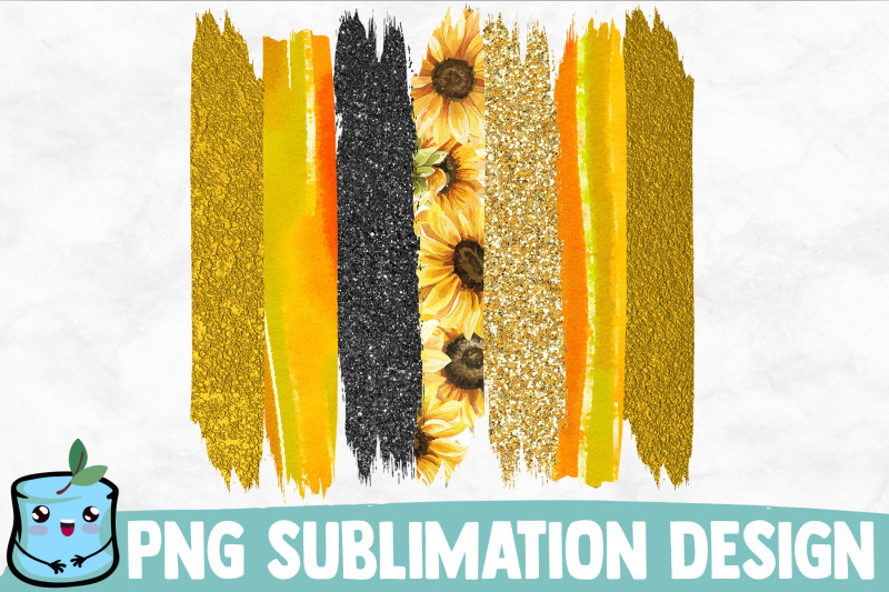 gold-sunflower-glitter-brush-strokes-sublimation-design