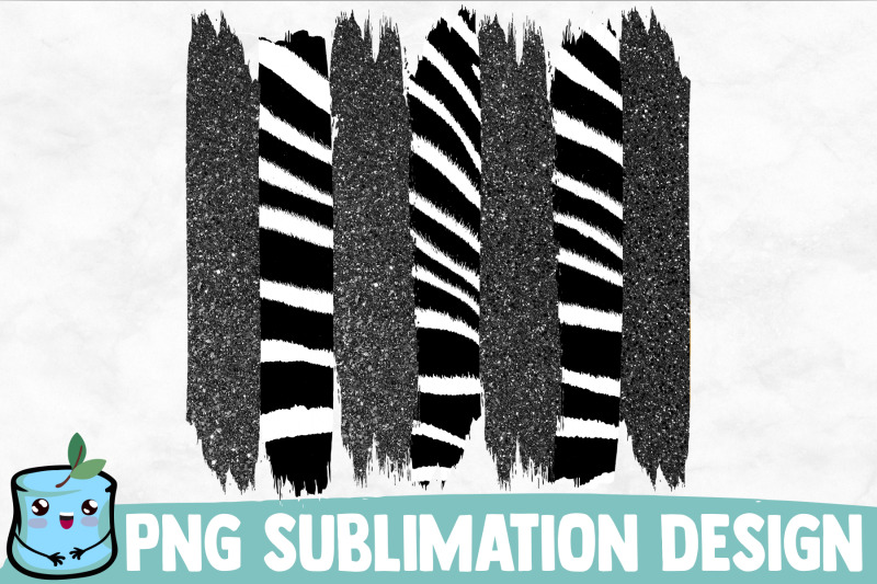 gray-glitter-zebra-brush-strokes-sublimation-design