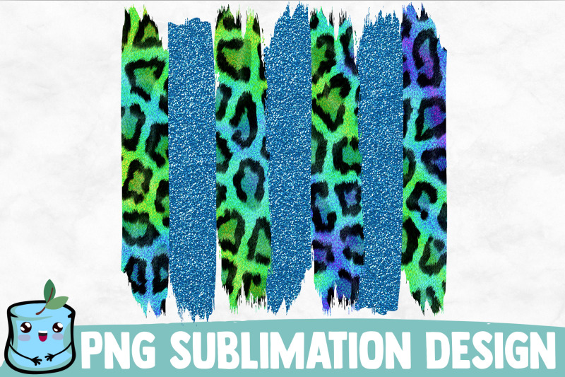 green-blue-glitter-leopard-brush-strokes-sublimation-design