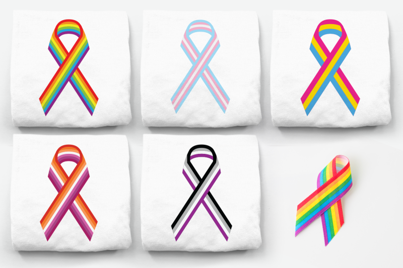 lgbt-pride-striped-awareness-ribbons-set-svg-png-dxf-eps