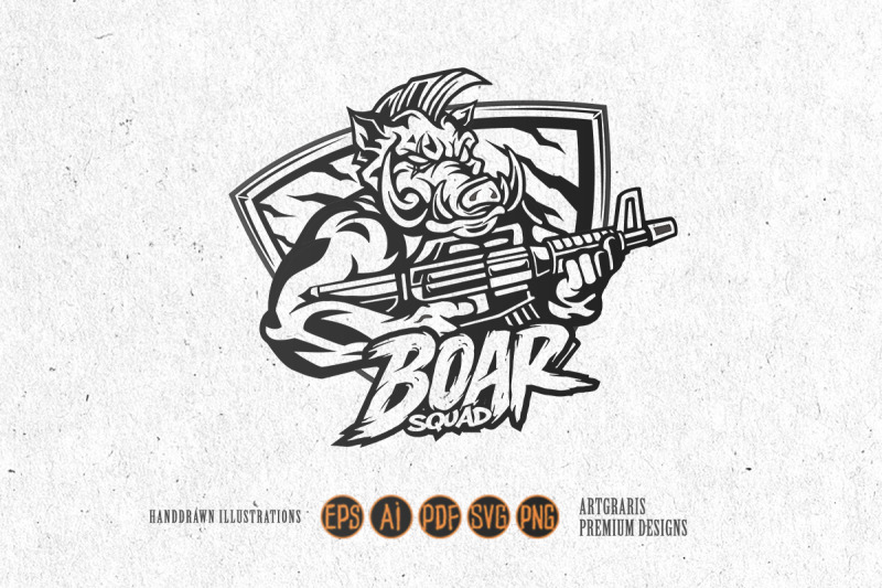 boar-squad-military-mascot-silhouette