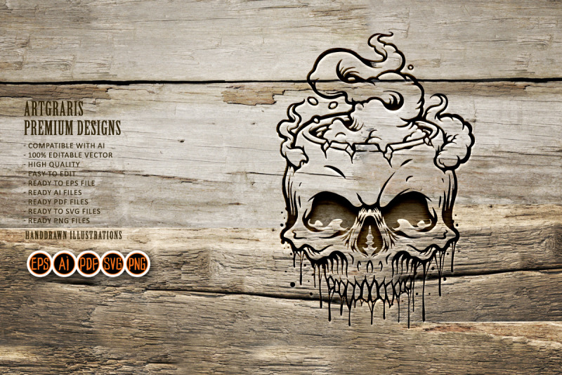 skull-burning-cloud-silhouette-svg