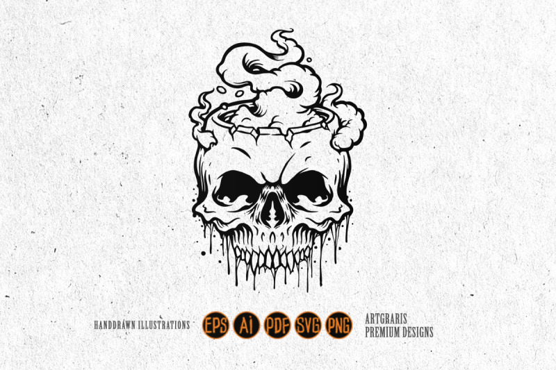 skull-burning-cloud-silhouette-svg