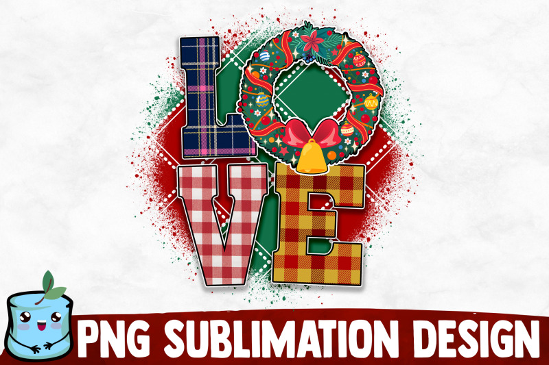 love-christmas-sublimation-design