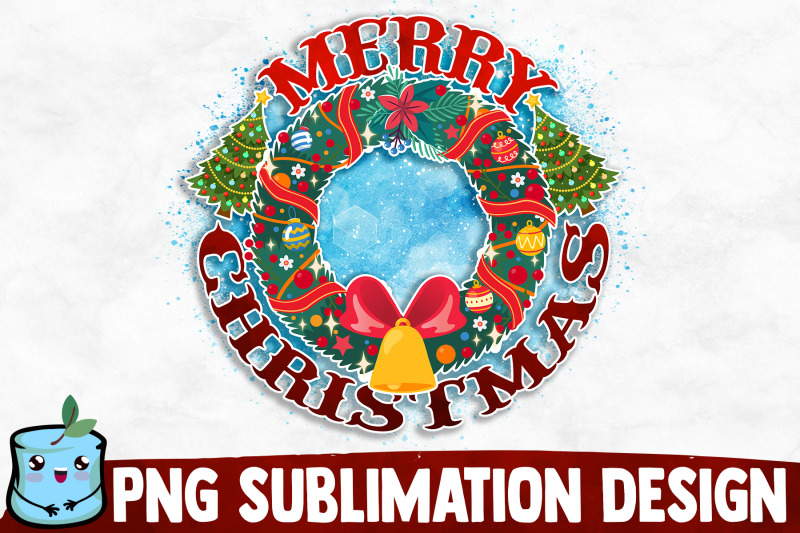 merry-christmas-wreath-sublimation-design