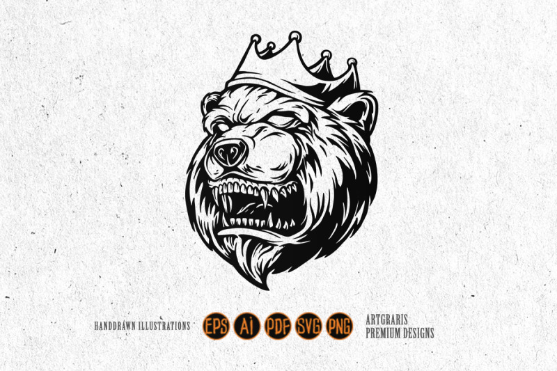 angry-bear-king-logo-extreme-sport-silhouette