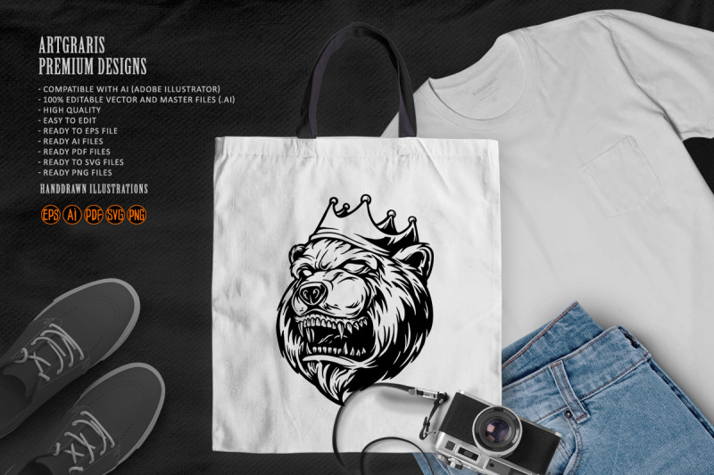 angry-bear-king-logo-extreme-sport-silhouette