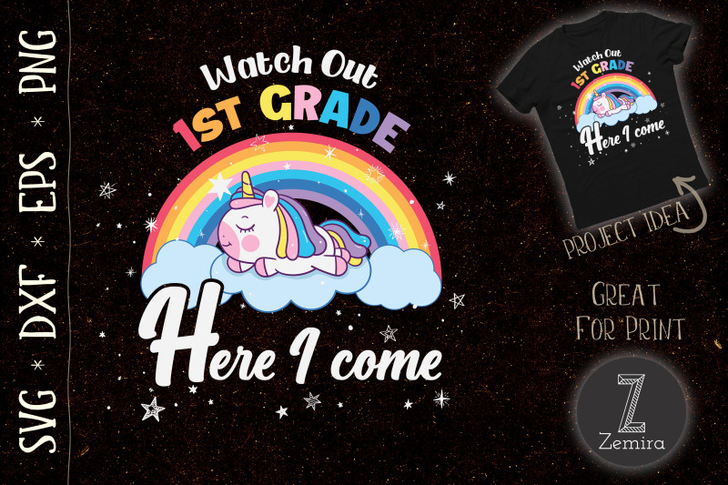 watch-out-1st-grade-unicorn-rainbow